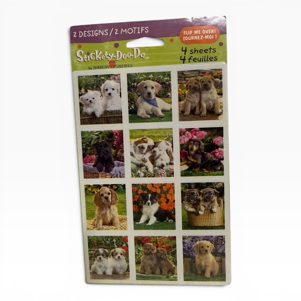 Vintage American Greetings Stickety Do Da Puppy Dog Stickers 4 Sheets 2 Designs