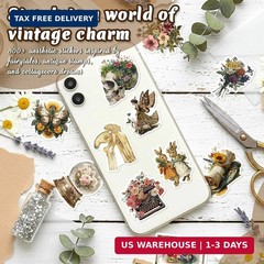 300 Pcs Vintage Stickers, Junk Journal Supplies, Cute Stickers for Journaling Su