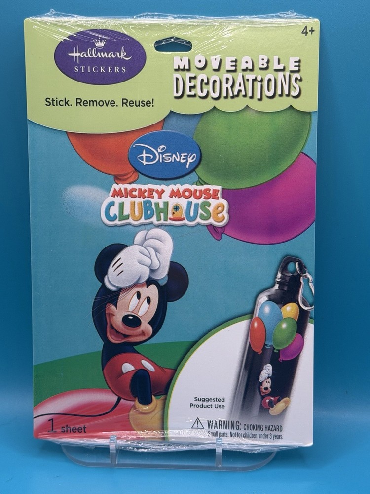 Hallmark Stickers Disney Mickey Mouse Removeable Decorations Stick Restick NIP