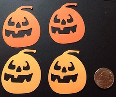 JACK-O-LANTERN Die-Cut(6pc) 1-3/4″x2″•Pumpkin•Black/Orange•Scary •Halloween•Face