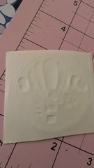Vintage Stickers Illuminations Hot Air Balloon Silver Foil Embossed Sticker READ