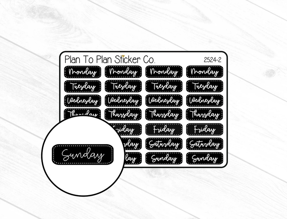 2524-2~~Days of the Week Planner Stickers.
