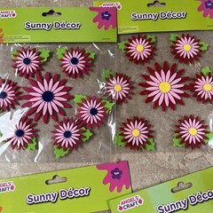 Angels Craft Felt Stickers Scrapbooking Flower Ladybug Daisy Red Black Lot Of 4