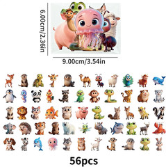 50Pcs Cute Animal Transparent Stickers Pack for Scrapbook Party Favors