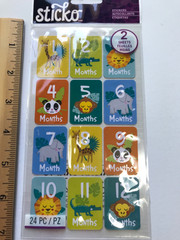 EK Success Sticko Baby Safari Scrapbook Stickers Lot Animals Nursery Food