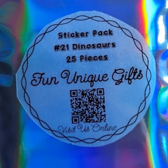STICKER PACK – Pack #21 – 25 Pieces – Dinosaurs