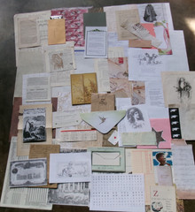 30 Piece Junk Journal sticker Ephemera Vintage Paper FANCY CUTS STAMPS WORDS
