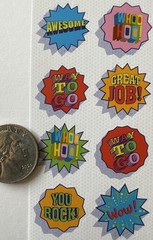 TEACHER REWARD Stickers (24pc)AGC•Saying•Great Job•School•You Rock•Card Making•