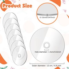 Flutesan 50 Pieces Blank Cds Clear Aesthetic CD for 4.7 inches,