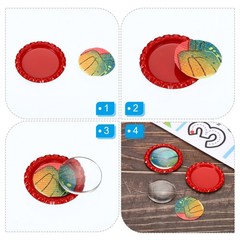 50Pcs 1″ Flat Decorative Bottle Caps Craft Bottle Pendant Trays Dark Pink