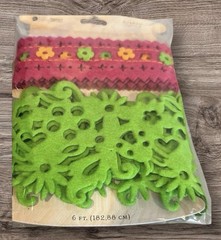 Berry Sweet Floral Felt Trim Ribbon Scrapbooking Embellishments by K&Company NEW