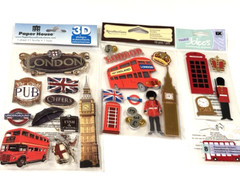 Paper House Jolees Recollections England London Scrapbook Sticker Lot of 3 NEW