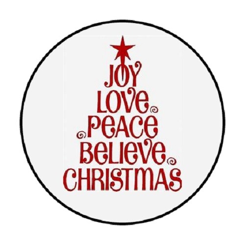 48 Joy, Love, Believe, Christmas !! ENVELOPE SEALS LABELS STICKERS 1.2″ ROUND