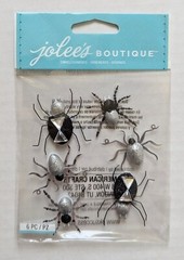 Jolee’s Black & White Silver Metallic Spiders Halloween Scrapbooking Stickers