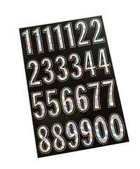 Products MM-32N Self Adhesive Vinyl Die Cut 2″ High Prism Silver 2″ Numbers