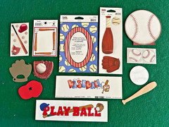 Lot of 13 BASEBALL Stickers, Die Cuts and Title Phrase ~Frances Meyer + Others