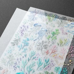 MIDORI sticker transfer watercolor sea pattern 82636006