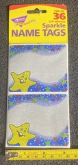 TREND Self-adhesive Sparkle Name Tags, 36 ct
