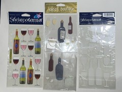 New Stickopotamus Jolee’s Wine Glasses Red White Champagne Bottle Theme Stickers