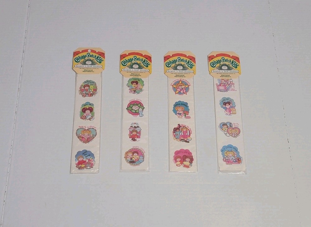 Cabbage Patch Kids Scratch ‘N Sniff Stickers VTG 1983 ** Lot of 4 **