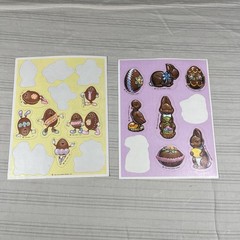 HTF Hallmark VTG Chocolate Eggs Sticker Sheet Scratch & Sniff 1984 80s Easter