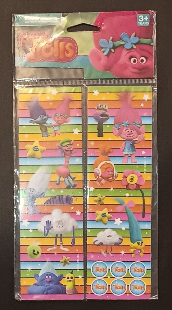 Trolls Sticker Pack 6 Sheets