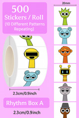 1000PCS 10 Patterns Cute SPRUNKI game Character stickers for kids
