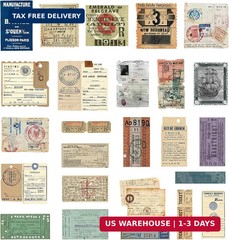 PRSTINCOL 100Pcs Vintage Sticker Pack – Scrapbooking Supplies & Junk Journal Acc