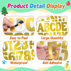 Letter Stickers Large Bulletin Board Letters for Classroom, 12 Sheets 150 Pcs Al