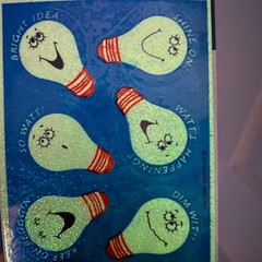 Vintage Hallmark Lightbulbs Dazzle Glow In The Dark Stickers