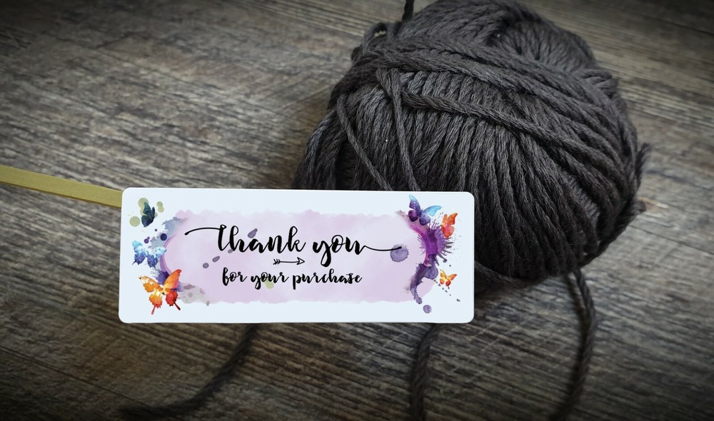Thank you sticker labels Butterfly Butterflies ( 1×2 5/8 «) thank you labels