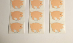 Mrs. Grossman’s Stickers Lot of 3 Strips ~Pig Pigs ~ 1979 Vintage HTF RARE