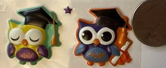 PUFFY GRADUATION OWL Stickers(23pc)Walmart•School •Diploma•Stars•Card Making•
