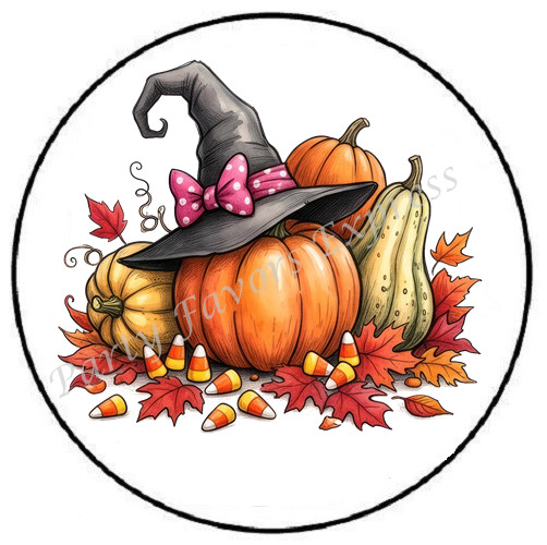 PUMPKIN WITCH GOURD CANDY CORN ENVELOPE SEALS LABELS STICKERS PARTY FAVORS