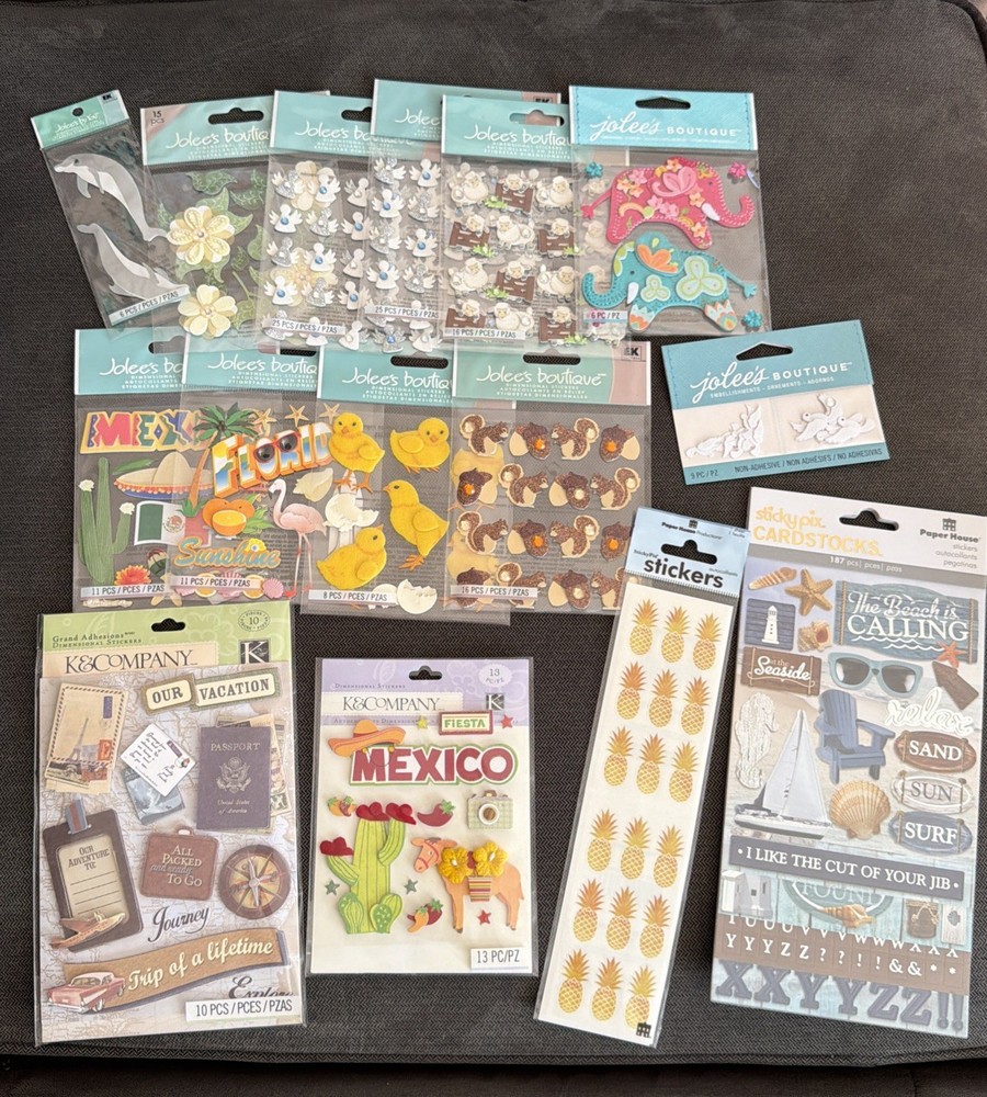 Lot of 15 Jolee’s Boutique K&Company Sticky Pix Scrapbooking