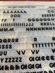 Six Letraset INSTANT LETTERING Transfer Letters Avant Garde Gothic Bold 24pt 1