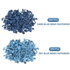 1000 PCS Paper Brass Fasteners Split Pins, Sky Blue/Dark Blue, 4.5 x 8 mm