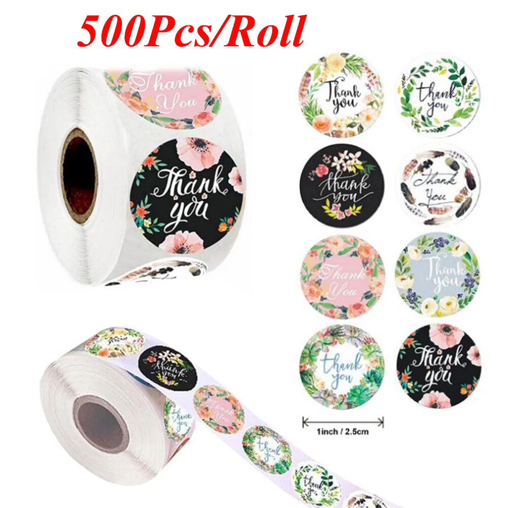 1″ Round Thank You Stickers Bussiness Kraft Stickers Label Self-Adhesive Sticker