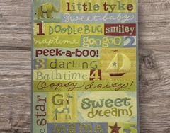 K&Co Baby Boy Embossed Scrapbook Stickers Love Bug Sweet Dreams Adorable NEW