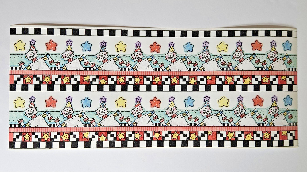 Penny Black Stickeroos BORDER #4 Sheet of 12″ Whimsical Border Stickers Robots