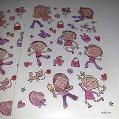 Vtg AGC Fun Girls Sticker Activity Sheet Paper Doll/Dress Up x2 Sheets