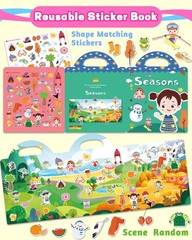Reusable Sticker Book for Toddlers, Travel Stickers for , Craft Activities To…