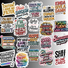 6-20 Sarcasm Stickers – 3-Inch Vinyl Decals for Laptop, Water Bottle, Notebook