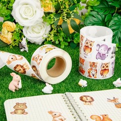 1200 Pcs Cute Baby Animal Stickers for Kids – Bulk Roll, 16 Fun Styles