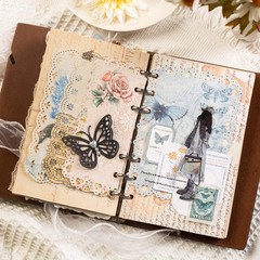Naszonus Vintage Floral Scrapbook Paper Set 60 Sheets 4.2×6.7 Inch