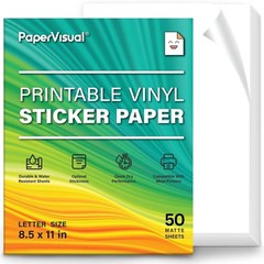 Customizable Waterproof Sticker Paper – 50 Matte Sheets for DIY Crafts 8.5×11