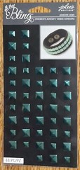 Jolees Bling Blue/Green Teal Studs Squares Craft Wedding Card Scrapbook Stickers