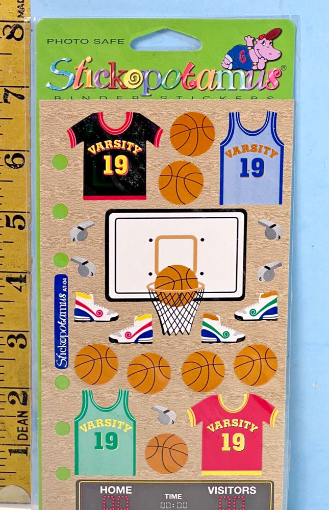 Stickopotamis Photo Safe Binder Stickers Sport Basketball Theme