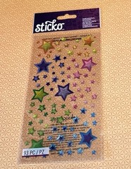 Sticko FLYING STARS Dimensional Stickers 93 Pcs Orange Purple Pink Green Blue