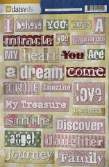 BABY GIRL PHRASES Cardstock Stickers (26pc)Smile•Newborn•Angel•Family •Miracle•